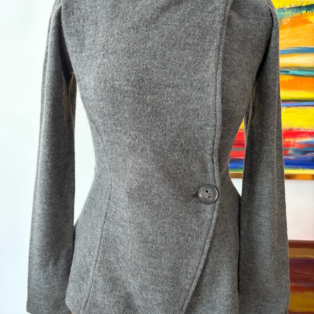 Sparrow Sweater Blazer Jacket XS  Gray Merino Wool Asymmetrical  Anthropologie